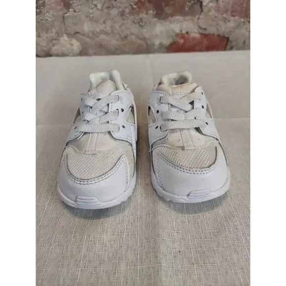 Nike Huarache Run Infant Toddler Shoes Sneakers Size 4C Triple White - Picture 6 of 7